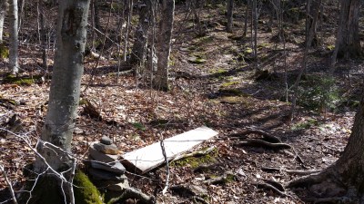 Snowmobile trail on northern flank of Katterskill High Peak
