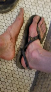 Author's feet in LUNA Sandals